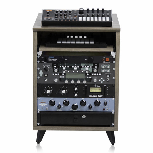 Gator GFW-ELITEDESKRK-GRY Elite Furniture Series 10U Studio Rack Table Driftwood Grey Finish