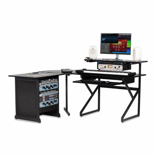 Gator GFW-DESK-SET Studio Furniture Desk Set with Corner Unit and 12RU Rack Section