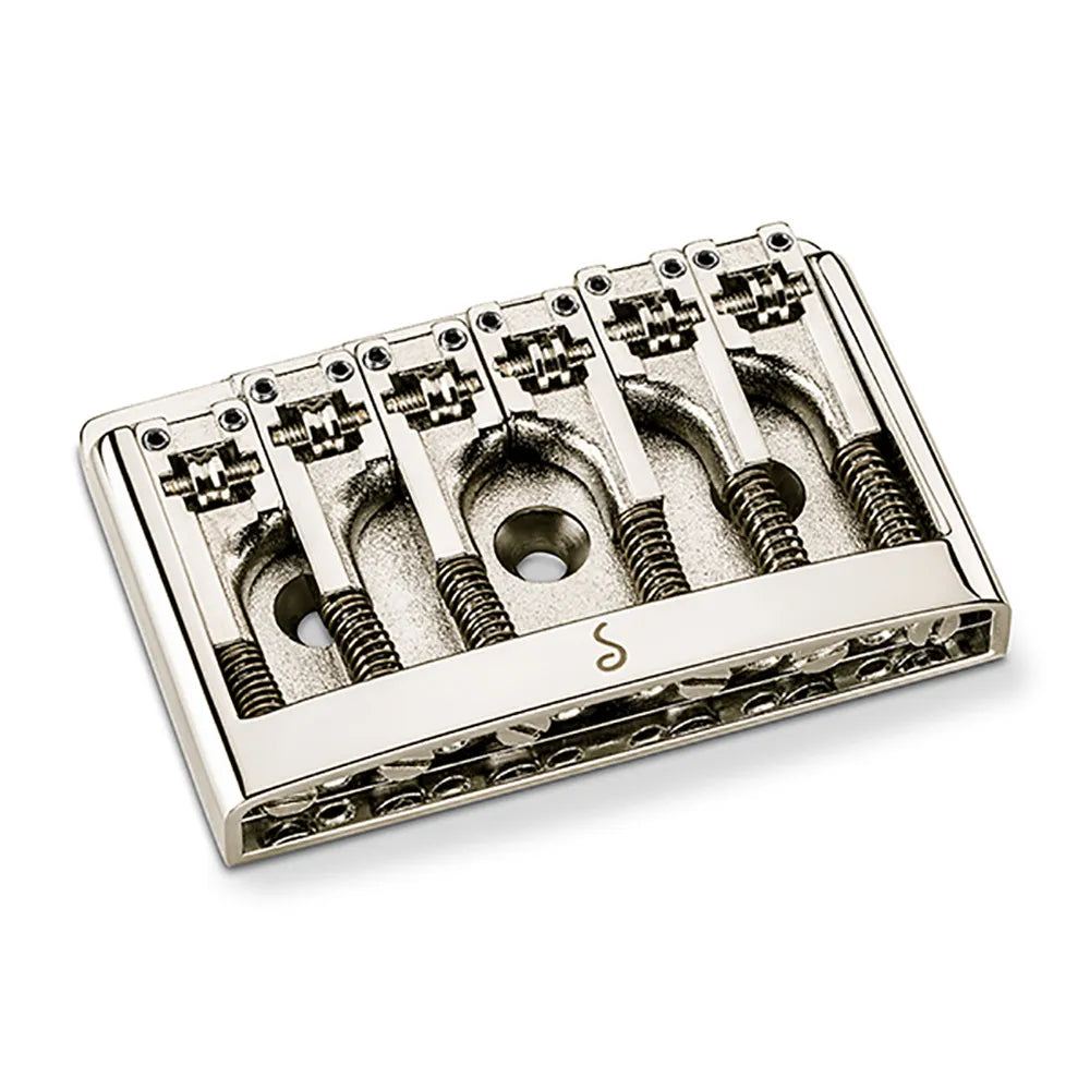 Schaller Guitar Bridge 3D6 Nickel 12120100 with Adjustable Height, Intonation, and String Spacing