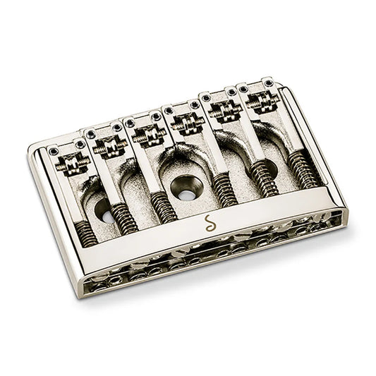 Schaller 3D-6 Nickel Guitar Bridge - 12120100 with Adjustable Height, Intonation, and String Spacing