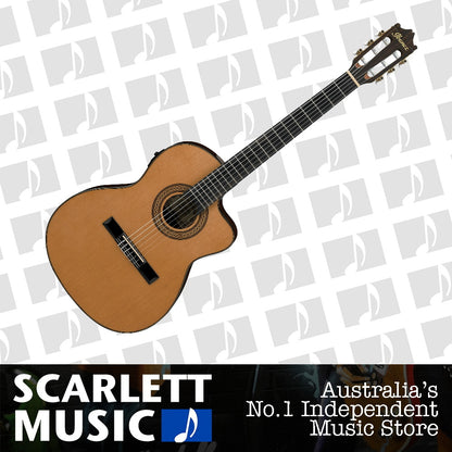 Ibanez GA5TCE Classical Guitar w/ Cutaway & Pickup (Amber High Gloss) — view 2