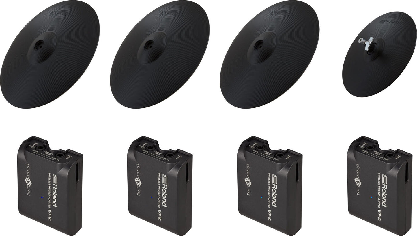 ROLAND 4CY-4WT-01 DrumLink Cymbal Pack - 3 CY-16R-T Pads + VH-10 Hi-Hat & 4 WT-10 Wireless Adapters for DWe Drum Set — view 2