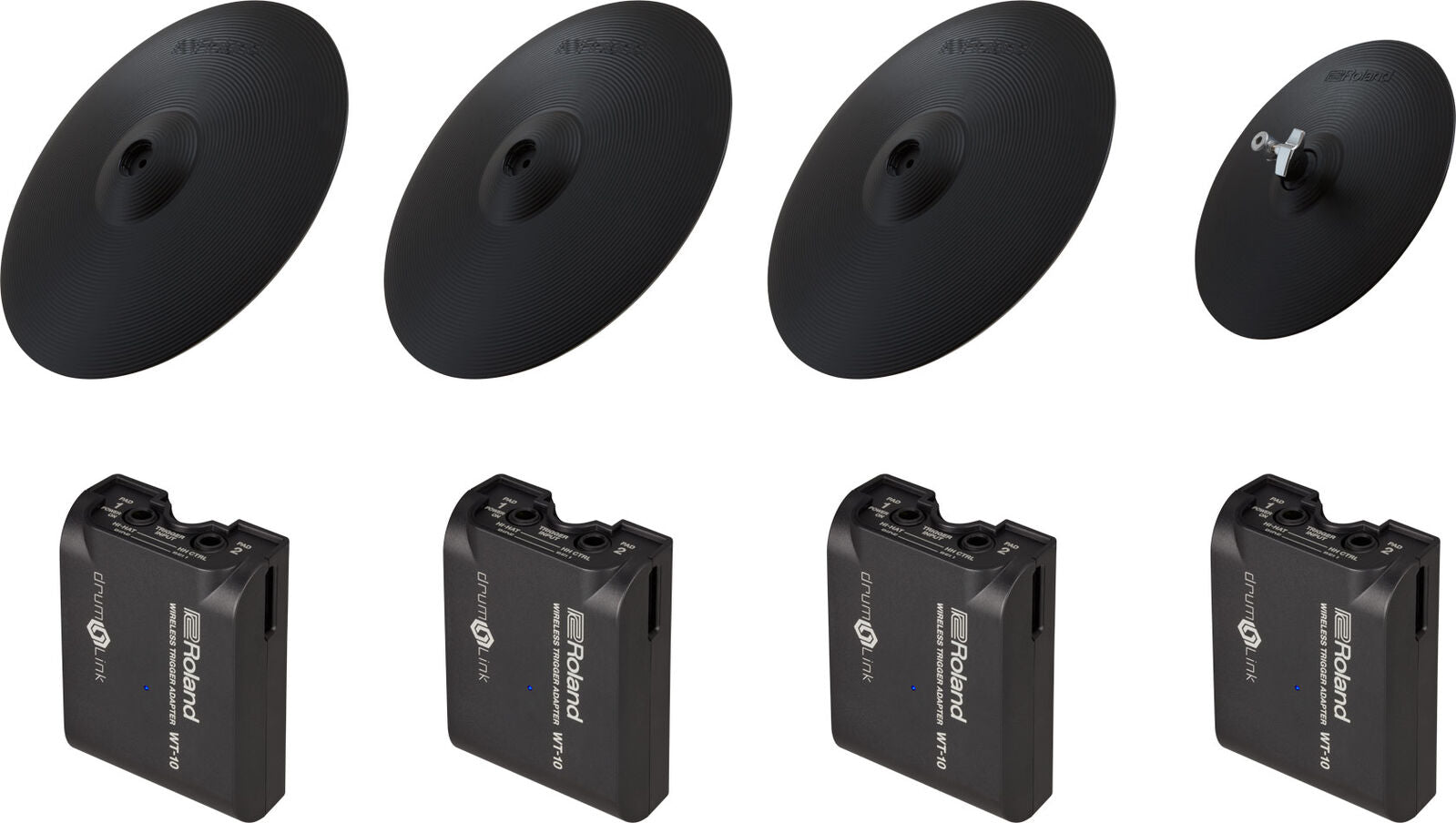 ROLAND 4CY-4WT-01 DrumLink Cymbal Pack - 3 CY-16R-T Pads + VH-10 Hi-Hat & 4 WT-10 Wireless Adapters for DWe Drum Set — view 2