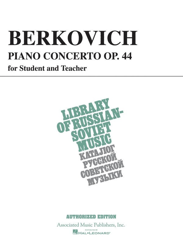 Berkovich - Piano Concerto Op 44 2P 4H (Softcover Book)