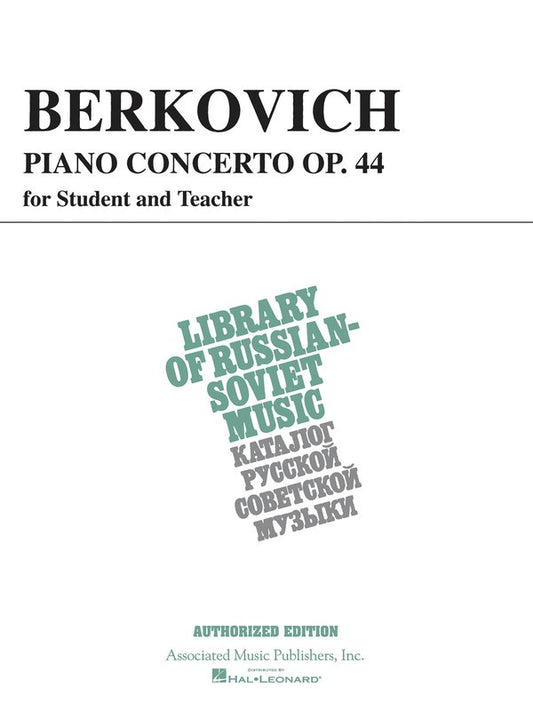 Berkovich - Piano Concerto Op 44 2P 4H (Softcover Book)
