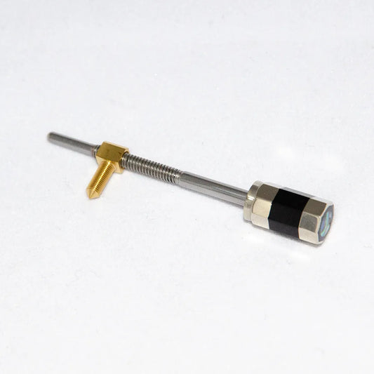 Violin Bow Frog Screw with Eyelet - Ebony, Nickel Silver, Pearl Inlays, 8.1mm Ø, 5.1g, Made in Germany