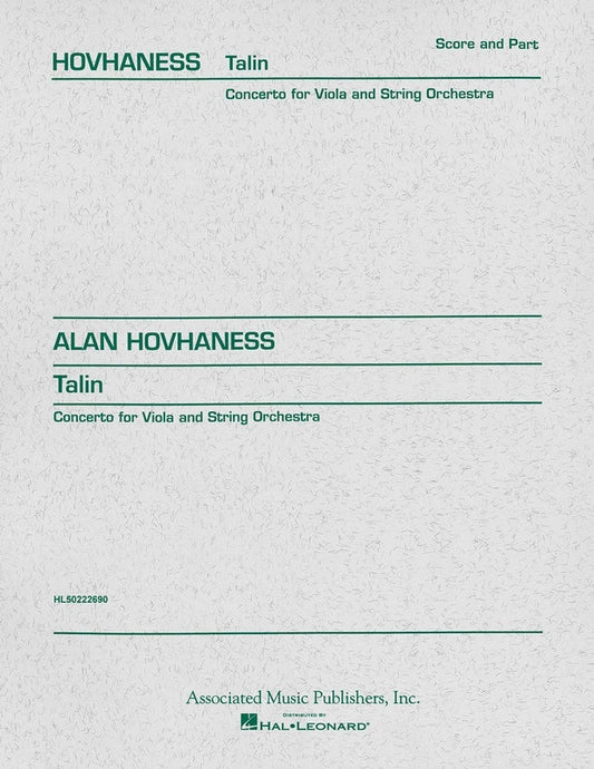 Hovhaness - Talin Concerto Op 93 Viola/Piano (Softcover Book)