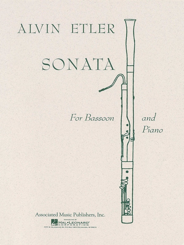 Etler - Sonata For Bassoon/Piano (Softcover Book)