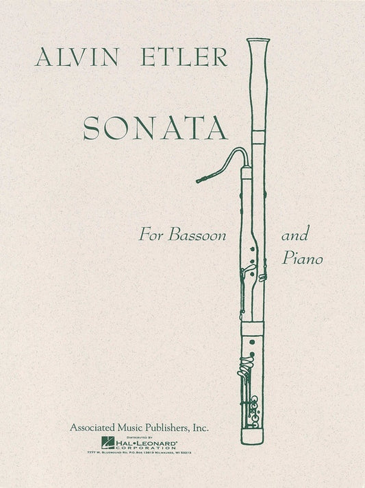 Etler - Sonata For Bassoon/Piano (Softcover Book)