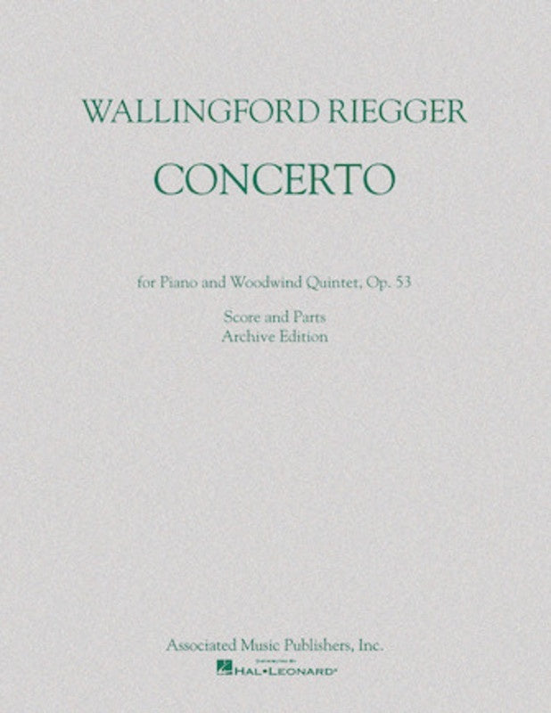Riegger - Concerto For Piano/Woodwind Quintet Op 53