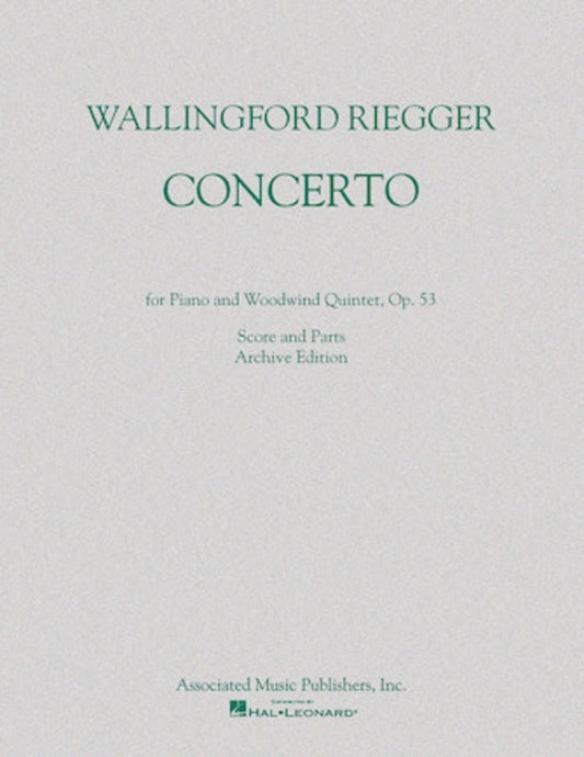 Riegger - Concerto For Piano/Woodwind Quintet Op 53