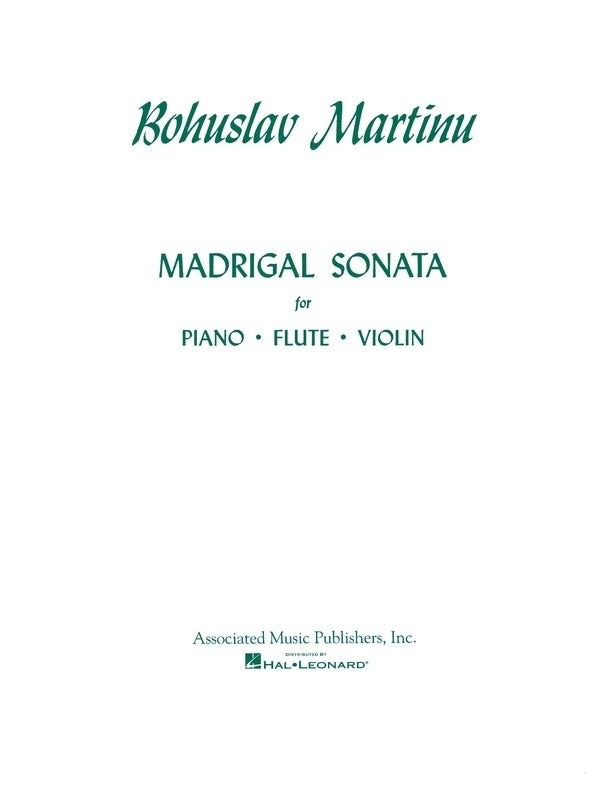 Martinu - Madrigal Sonata Flute/Violin/Piano (Music Score/Parts)