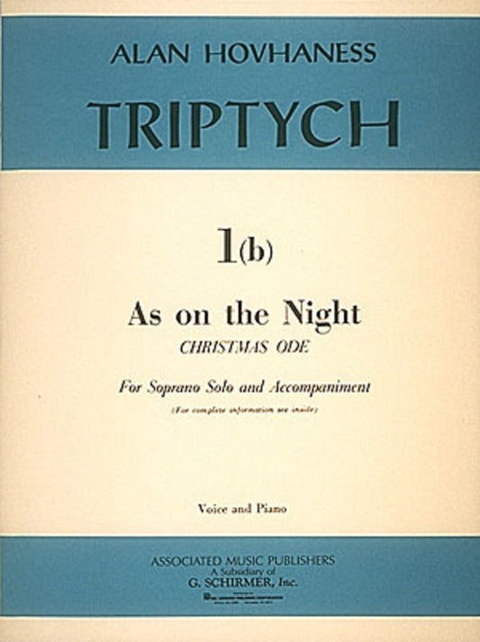 Hovhaness - As On The Night Soprano/Piano (Softcover Book)