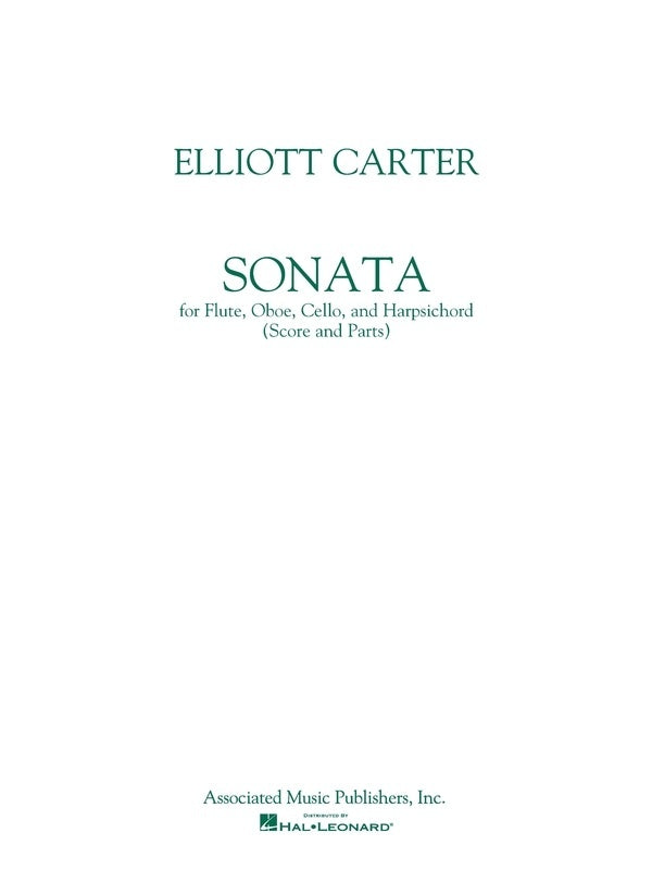 Carter - Sonata For Fl/Ob/Cel/Hpd Score/Parts