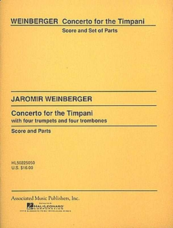 Weinberger - Concerto For Tympani/Brass Score/Parts