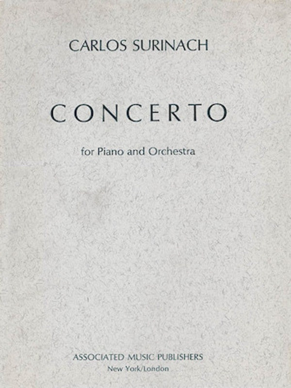 Surinach - Concerto For Piano/Orchestra Full Score