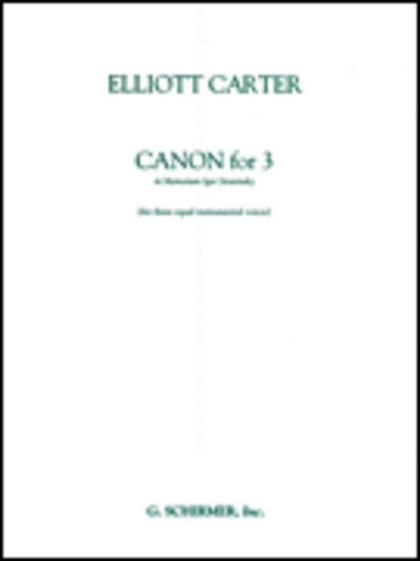 Carter - Canon For 3 For 3 Equal Instruments