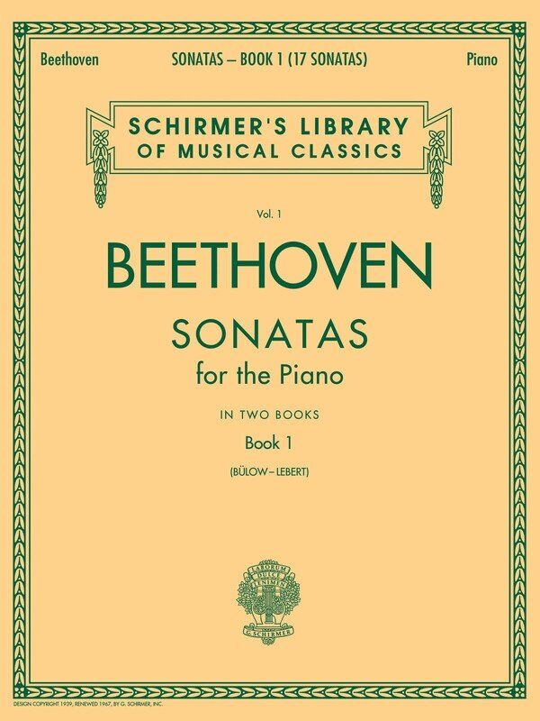 Beethoven Piano Sonatas Book 1 - Sonatas 1-18, Piano Solo, 352 Pages, G. Schirmer, Schirmer's Library of Musical Classics