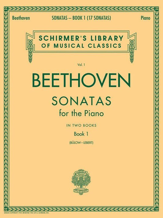Beethoven Piano Sonatas Book 1 - Sonatas 1-18, Piano Solo, 352 Pages, G. Schirmer, Schirmer's Library of Musical Classics