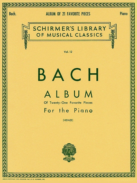 Bach - Album Of 21 Favourite Pieces For Piano (Softcover Book)