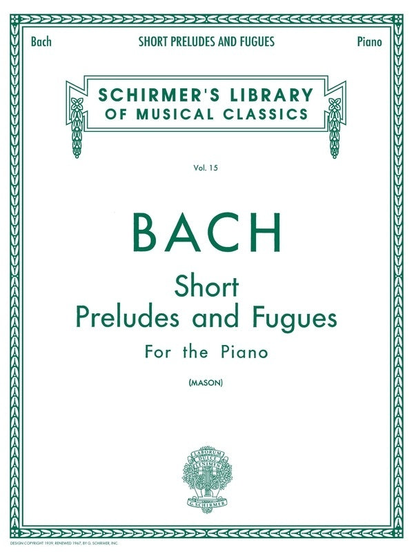 Bach - Short Preludes And Fugues For Piano (Softcover Book)