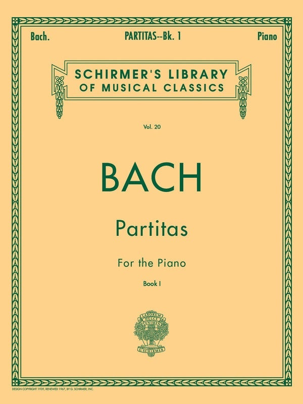 Bach - Partitas Book 1 For Piano (Softcover Book)