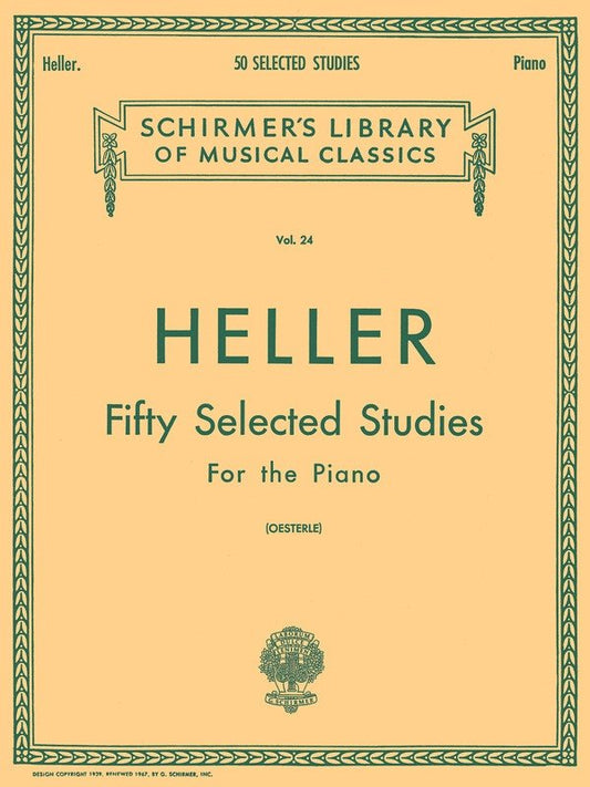 Heller 50 Selected Studies for Piano - G. Schirmer, Inc. - Piano Solo - 100 Pages