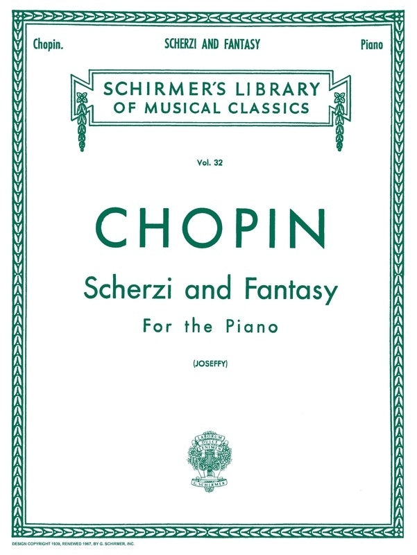 Chopin - Scherzi And Fantasy F Minor Piano (Softcover Book)