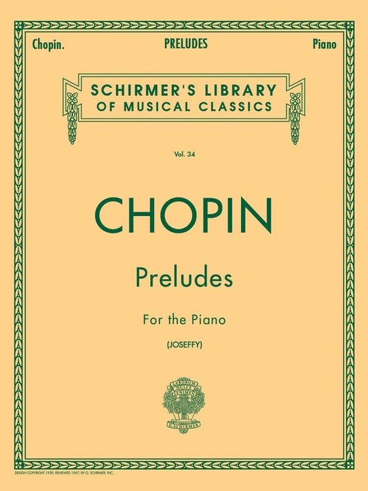 Chopin - Preludes For Piano Ed Joseffy (Softcover Book)