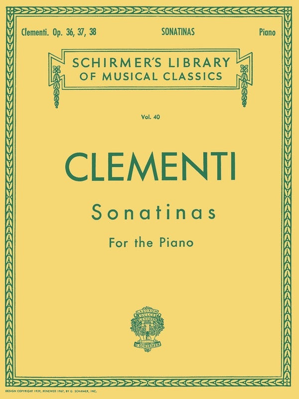 Clementi - 12 Sonatinas Op 36, 37, 38 Piano (Softcover Book)
