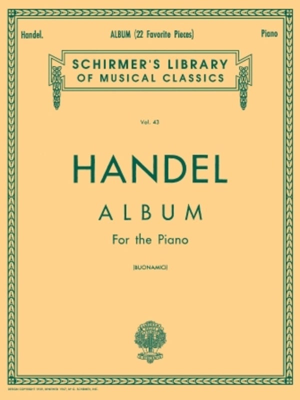 Handel - Album 22 Favorite Pieces For Piano (Softcover Book)