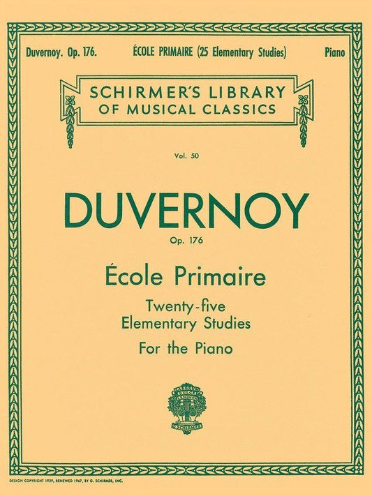Duvernoy 25 Elementary Studies Op. 176 for Piano - G. Schirmer, Inc.