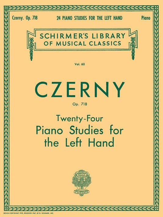Czerny - 24 Studies for Left Hand, Op. 718 for Piano, 32 Pages