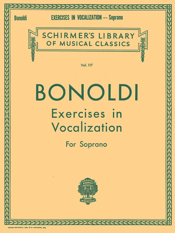Schirmer - Bonoldi - Exercises In Vocalization Soprano