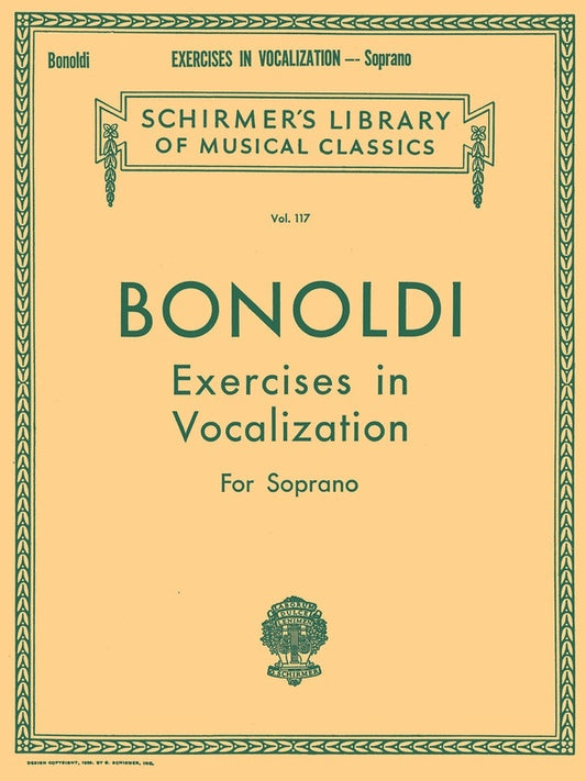 Schirmer - Bonoldi - Exercises In Vocalization Soprano