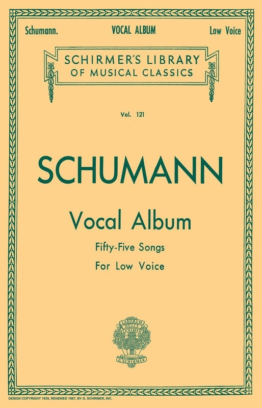 Schirmer - Schumann - Vocal Album 55 Songs Low Voice