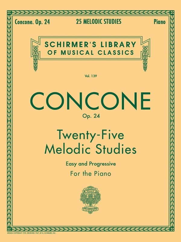 Concone - 25 Melodic Studies Op 24 For Piano (Softcover Book)
