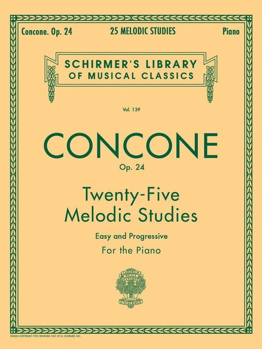 Concone - 25 Melodic Studies Op 24 For Piano (Softcover Book)