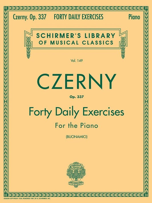 Czerny - 40 Daily Exercises Op 337 For Piano (Softcover Book)
