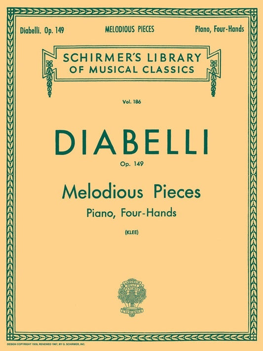 Diabelli Mel.Pcs Op149 Lib.186 Piano Duets (Softcover Book)