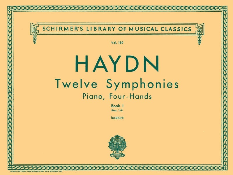 Haydn 12 Symphonies 1 Lib.189 Piano Duets