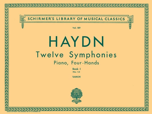 Haydn 12 Symphonies 1 Lib.189 Piano Duets