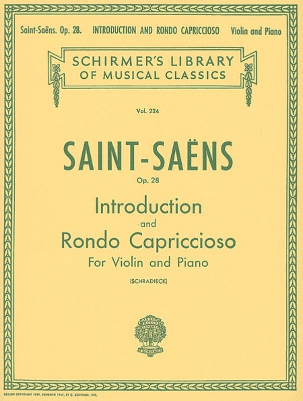 Saint Saens Int.Rondo Op28 Lib.224 Violin