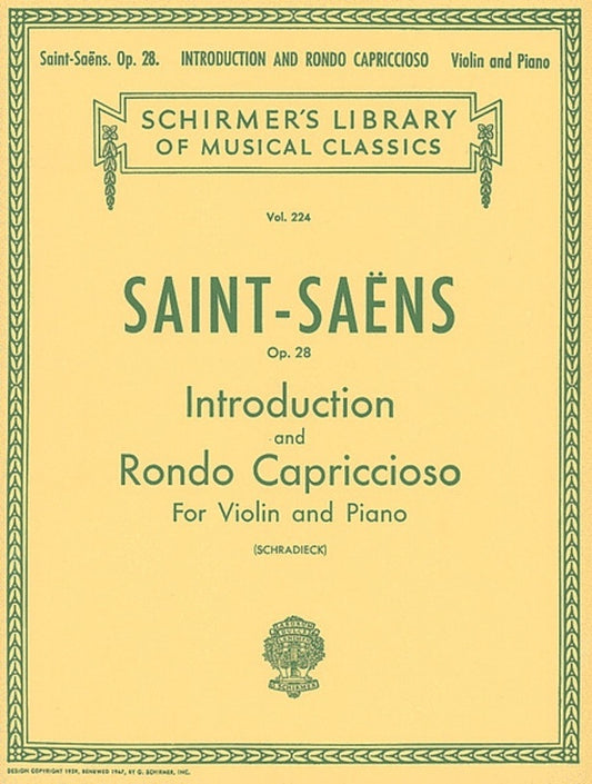 Saint Saens Int.Rondo Op28 Lib.224 Violin