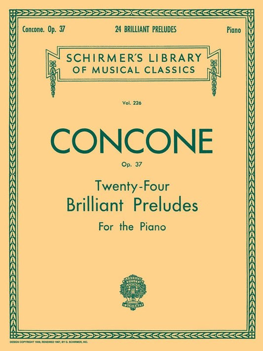 Concone - 24 Preludes Op 37 For Piano (Softcover Book)