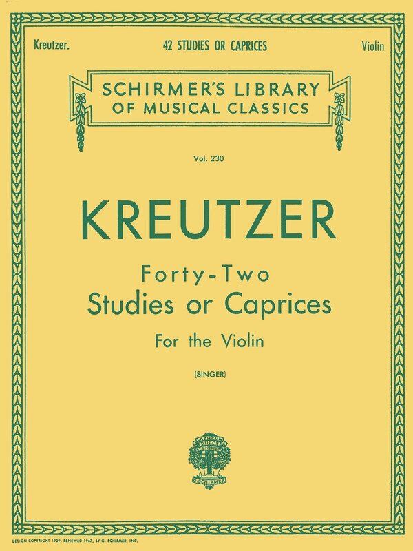 Kreutzer 42 Studies or Caprices for Violin, Edited by Singer, G. Schirmer, 72 Pages