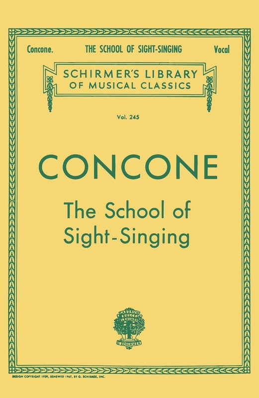 Schirmer - Concone - School Sight Singing