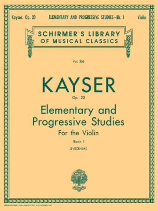 Kayser - 36 Elementary Prog Studies Op 20 Book 1 Violin (Softcover Book)