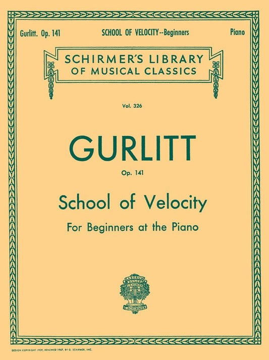 Gurlitt - School Of Velocity Op 141 For Piano (Softcover Book)