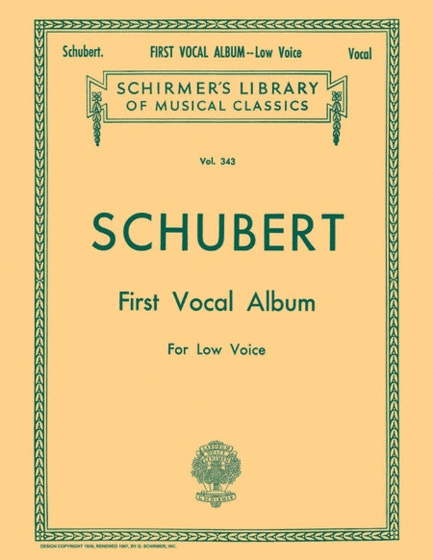 Schirmer - Schubert - First Vocal Album For Low Voice